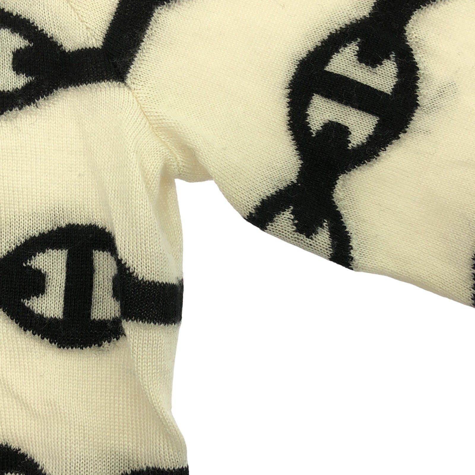 Hermes Hermes Chaîne Knit White Black Cashmere Size ONE SIZE - 8 Thumbnail
