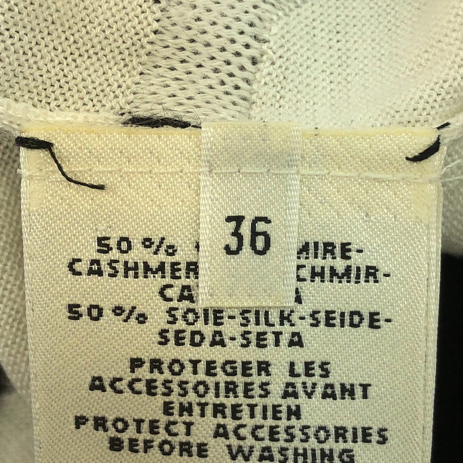 Hermes Hermes Chaîne Knit White Black Cashmere Size ONE SIZE - 6 Thumbnail