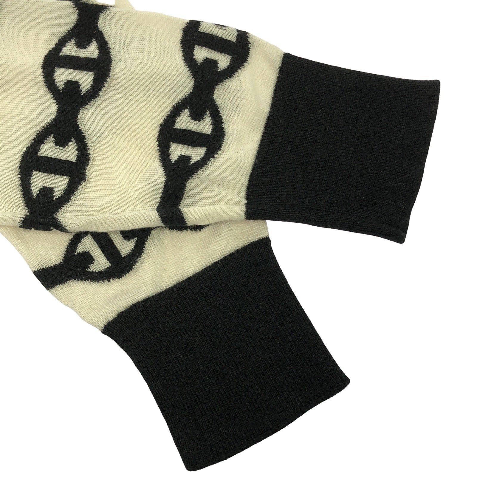 Hermes Hermes Chaîne Knit White Black Cashmere Size ONE SIZE - 11 Thumbnail