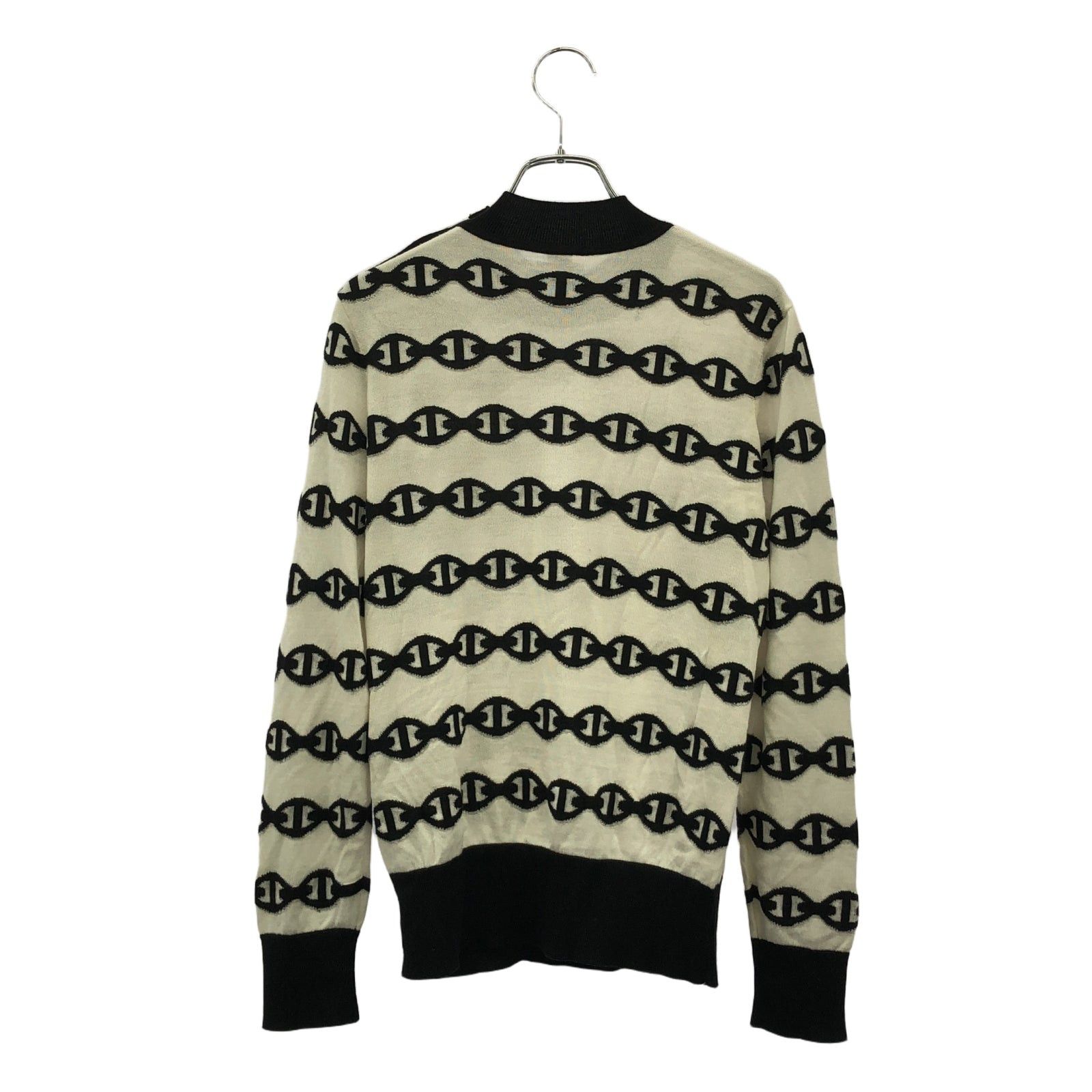 Hermes Hermes Chaîne Knit White Black Cashmere Size ONE SIZE - 2 Thumbnail