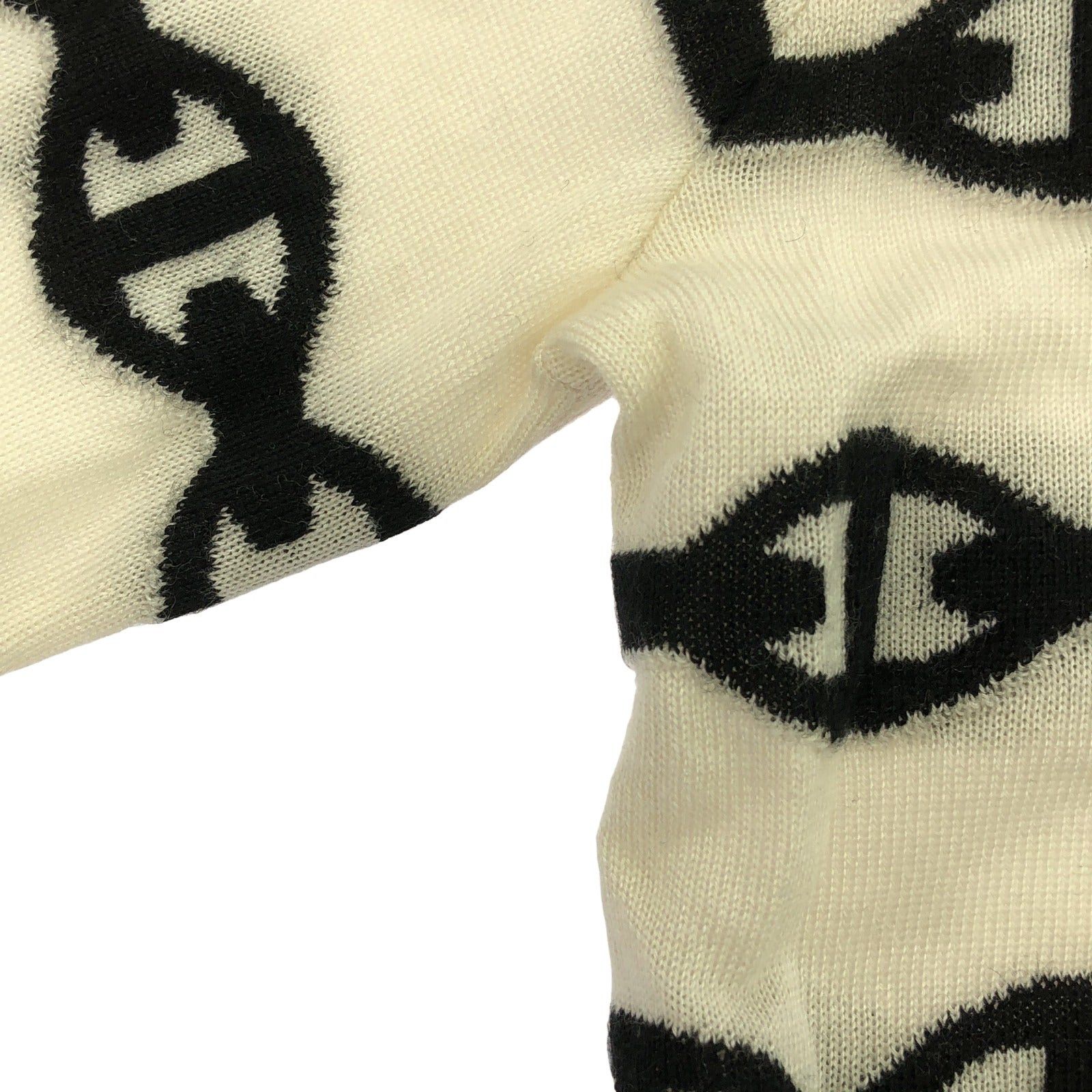 Hermes Hermes Chaîne Knit White Black Cashmere Size ONE SIZE - 9 Thumbnail