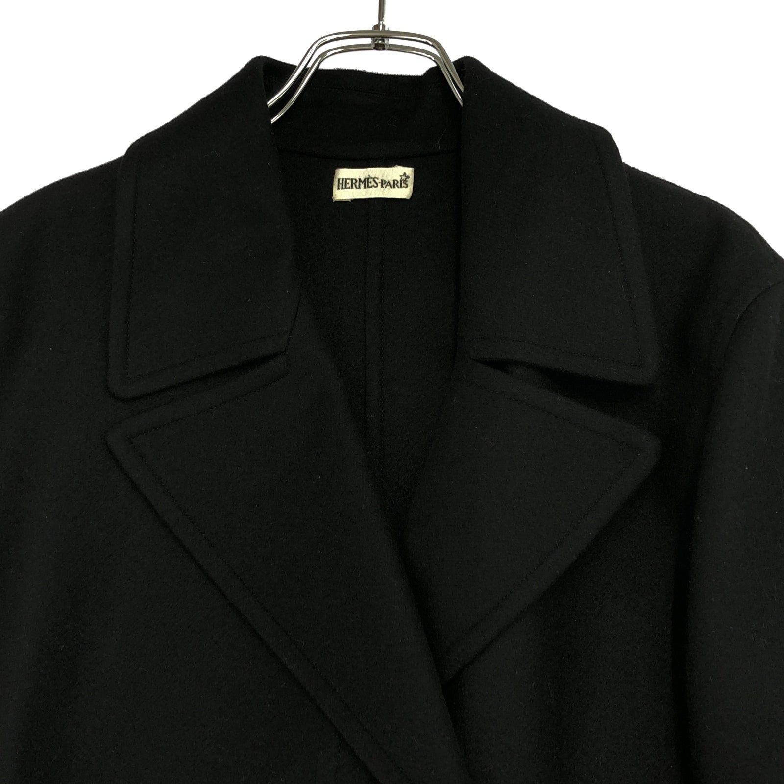 Hermes Hermes Coat Cashmere Black Size ONE SIZE - 3 Thumbnail