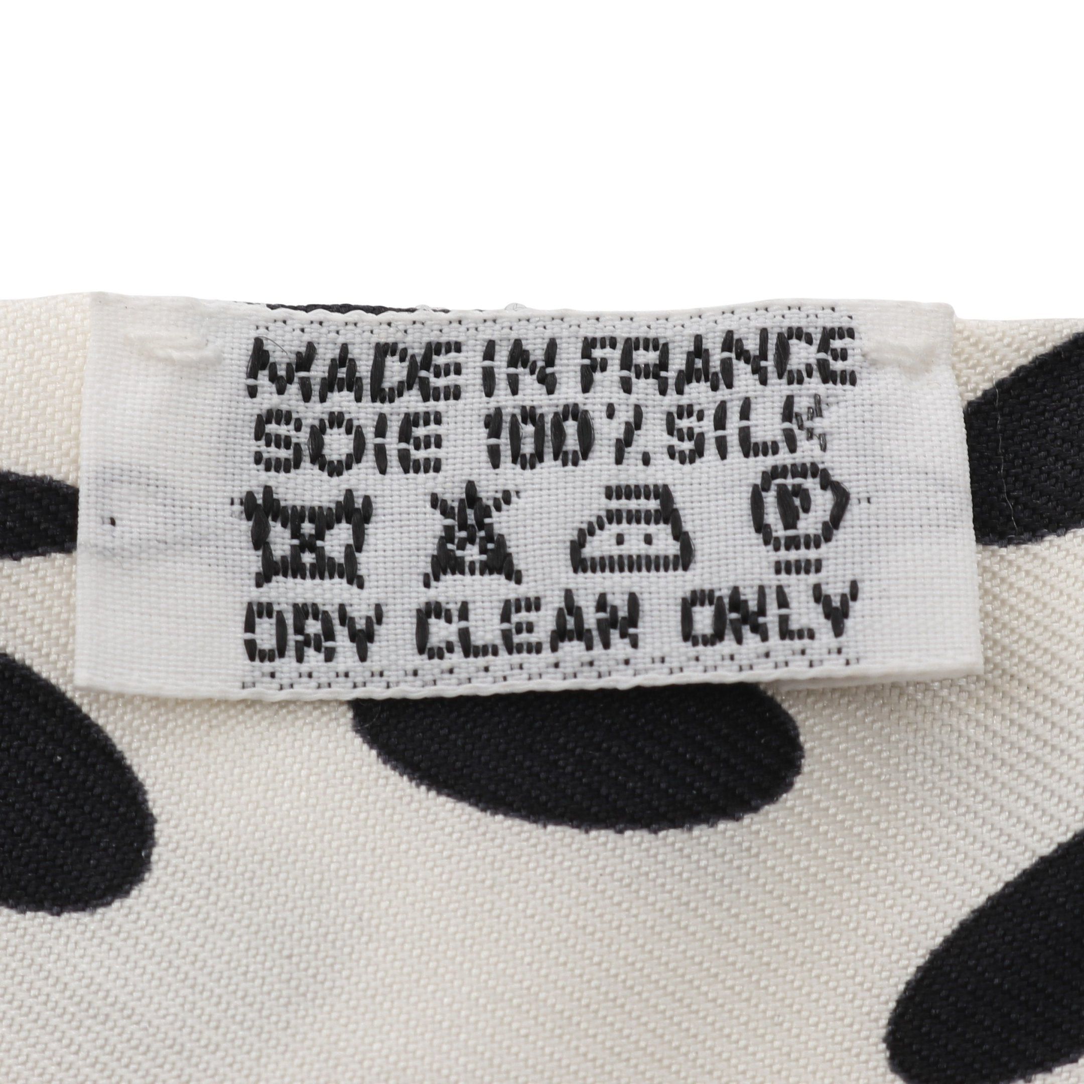 Hermes Hermes Twilly Hola Flamenca! Ribbon Scarf Silk Ivory Black Size ONE SIZE - 3 Thumbnail