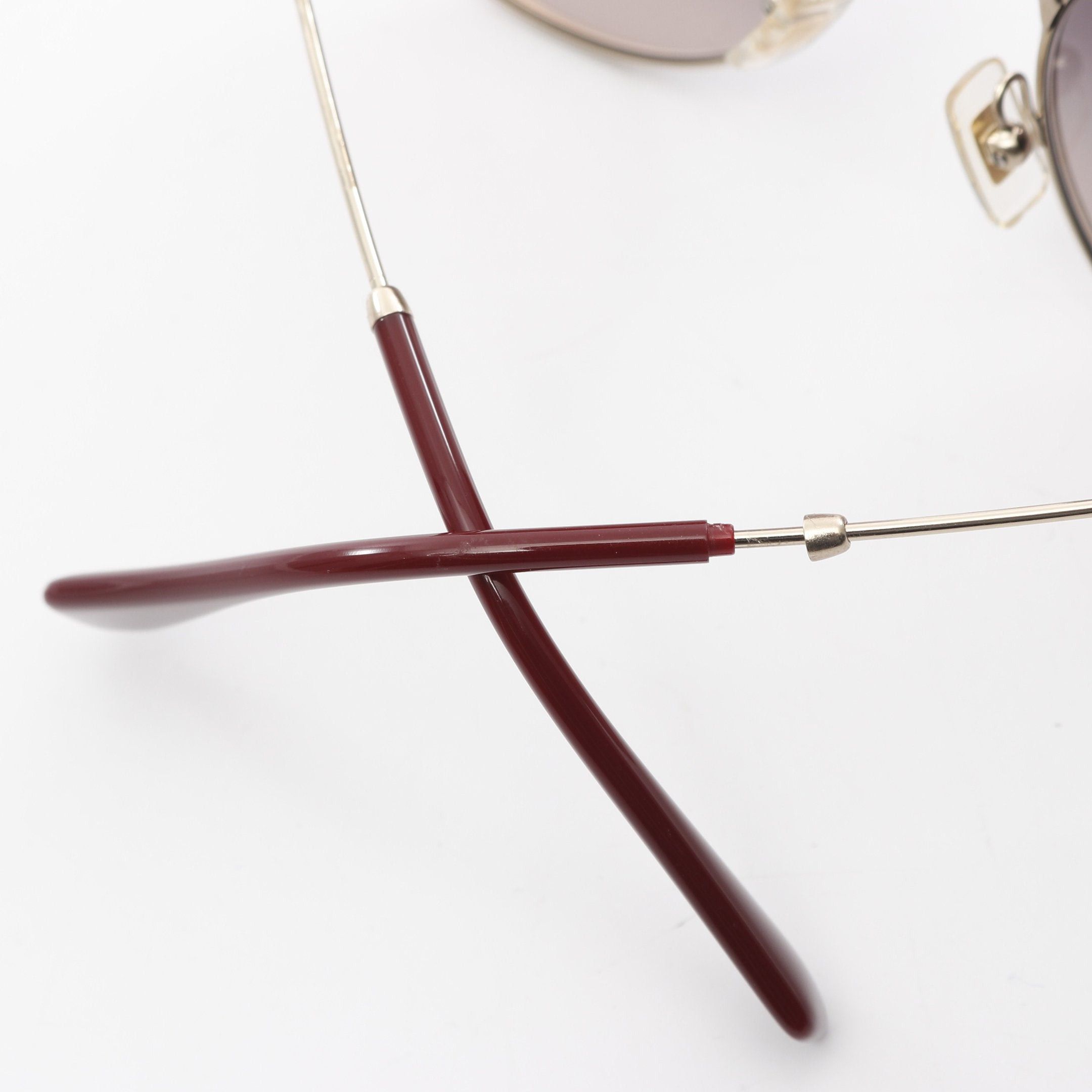 Miu Miu Miu Miu Sunglasses Gp Bordeaux Navy Gold Size ONE SIZE - 9 Thumbnail