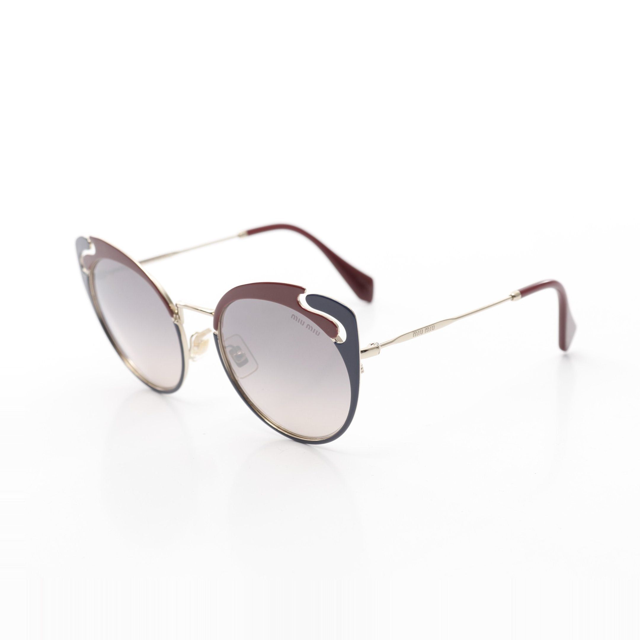 Miu Miu Miu Miu Sunglasses Gp Bordeaux Navy Gold Size ONE SIZE - 2 Thumbnail