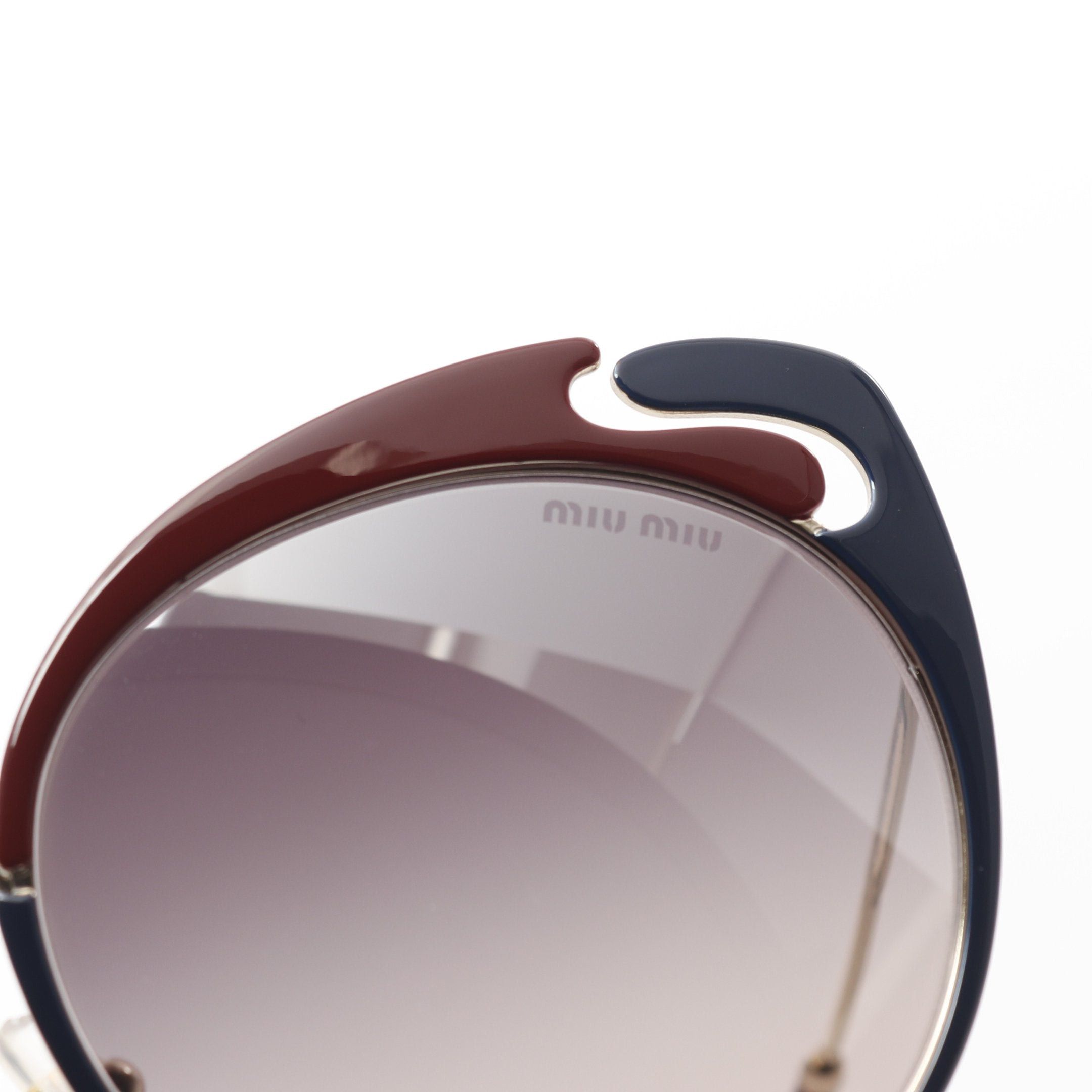 Miu Miu Miu Miu Sunglasses Gp Bordeaux Navy Gold Size ONE SIZE - 10 Thumbnail