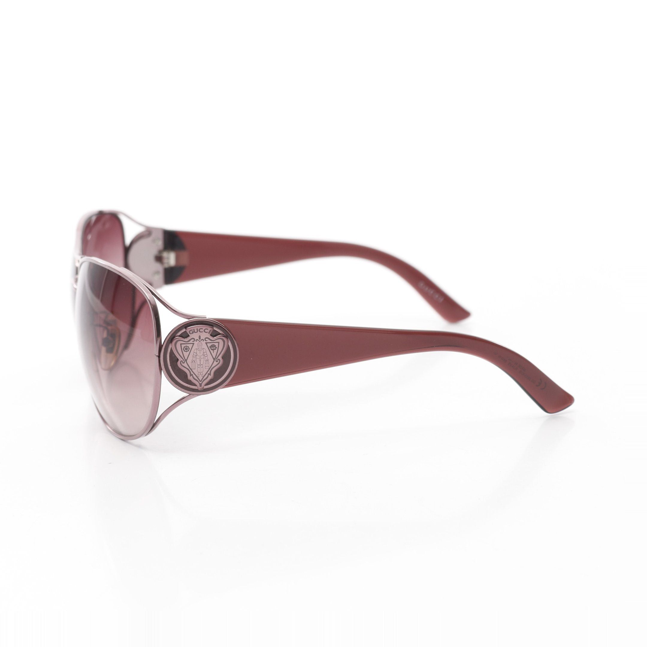 Gucci Gucci Crest Sunglasses Bordeaux Size ONE SIZE - 3 Thumbnail