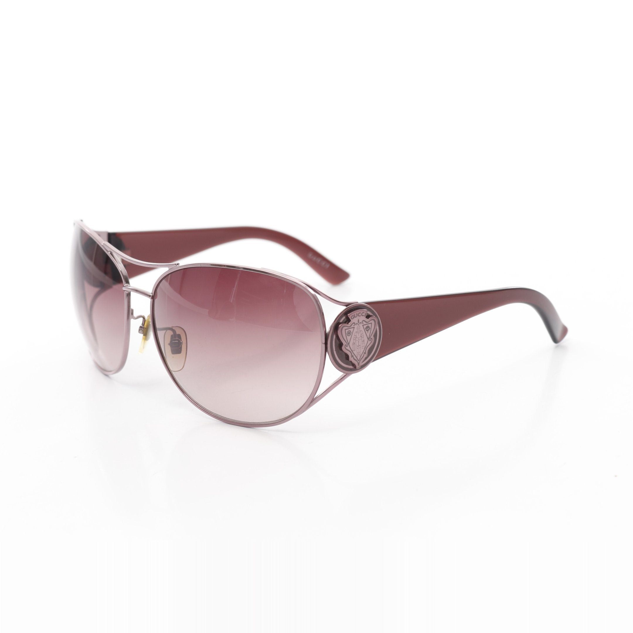 Gucci Gucci Crest Sunglasses Bordeaux Size ONE SIZE - 2 Thumbnail