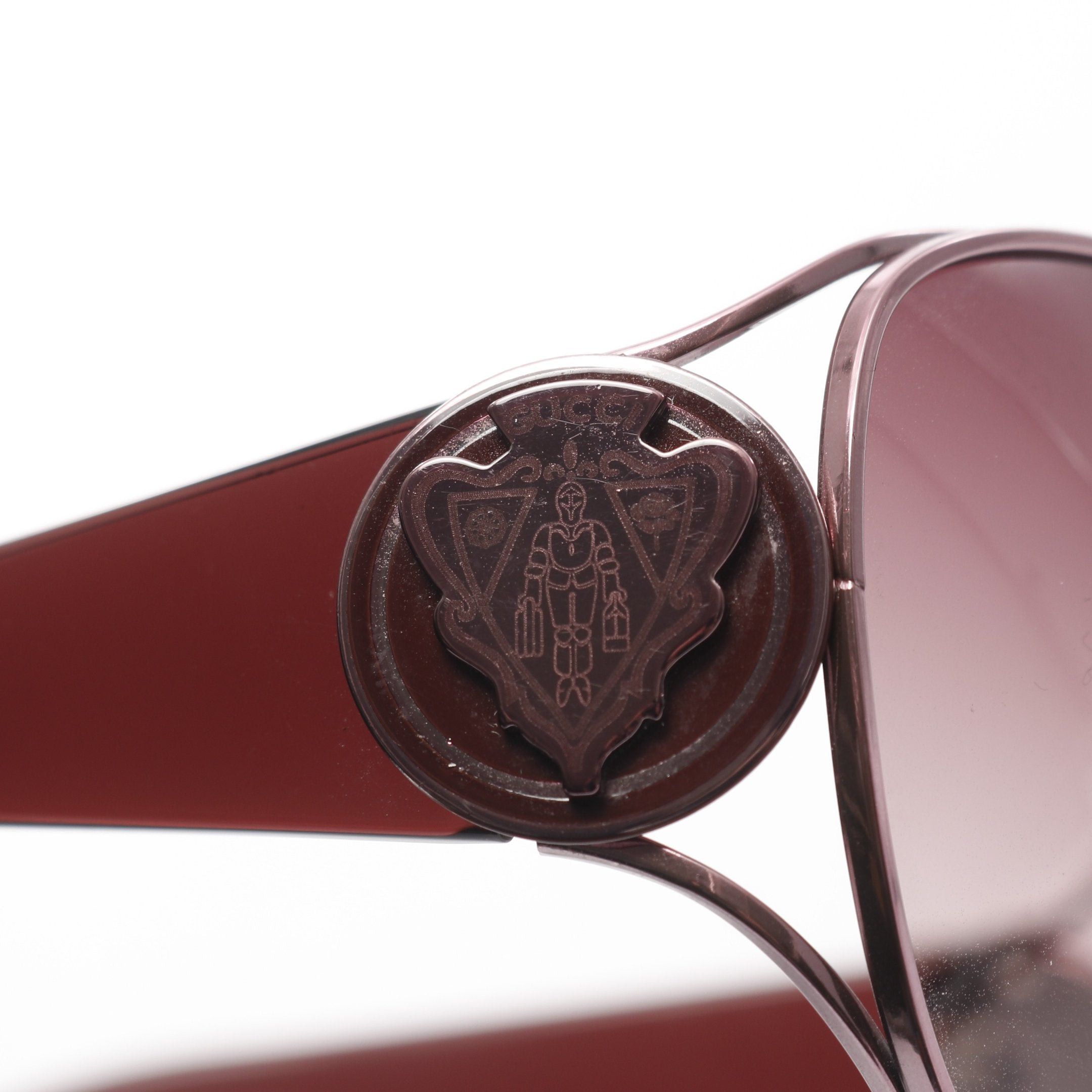 Gucci Gucci Crest Sunglasses Bordeaux Size ONE SIZE - 9 Thumbnail