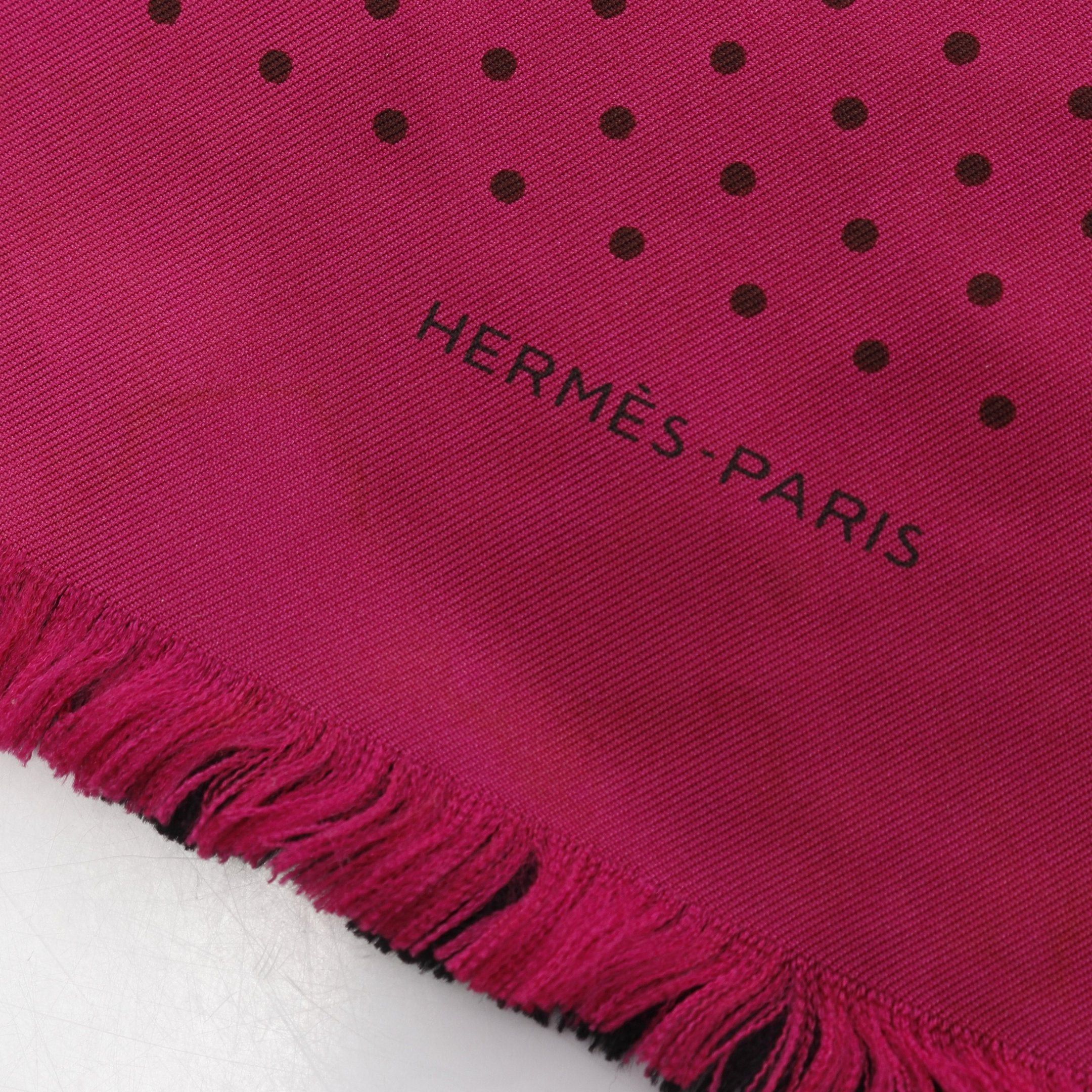 Hermes Hermes Scarf Dot All-Over Pattern Silk Pink Purple Black Gray Double Face Size ONE SIZE - 4 Thumbnail
