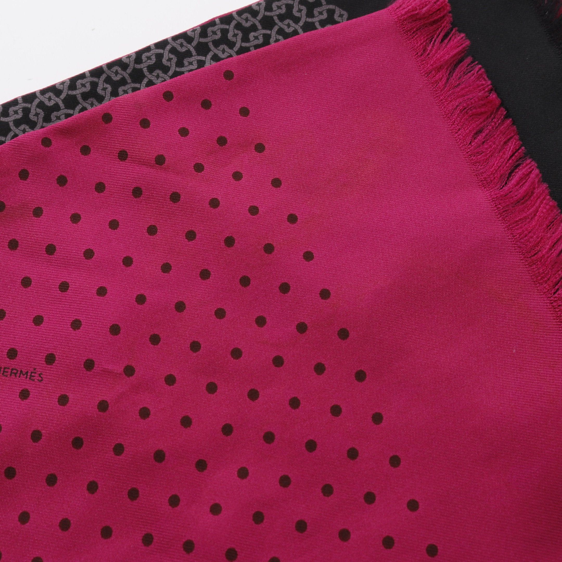 Hermes Hermes Scarf Dot All-Over Pattern Silk Pink Purple Black Gray Double Face Size ONE SIZE - 10 Thumbnail