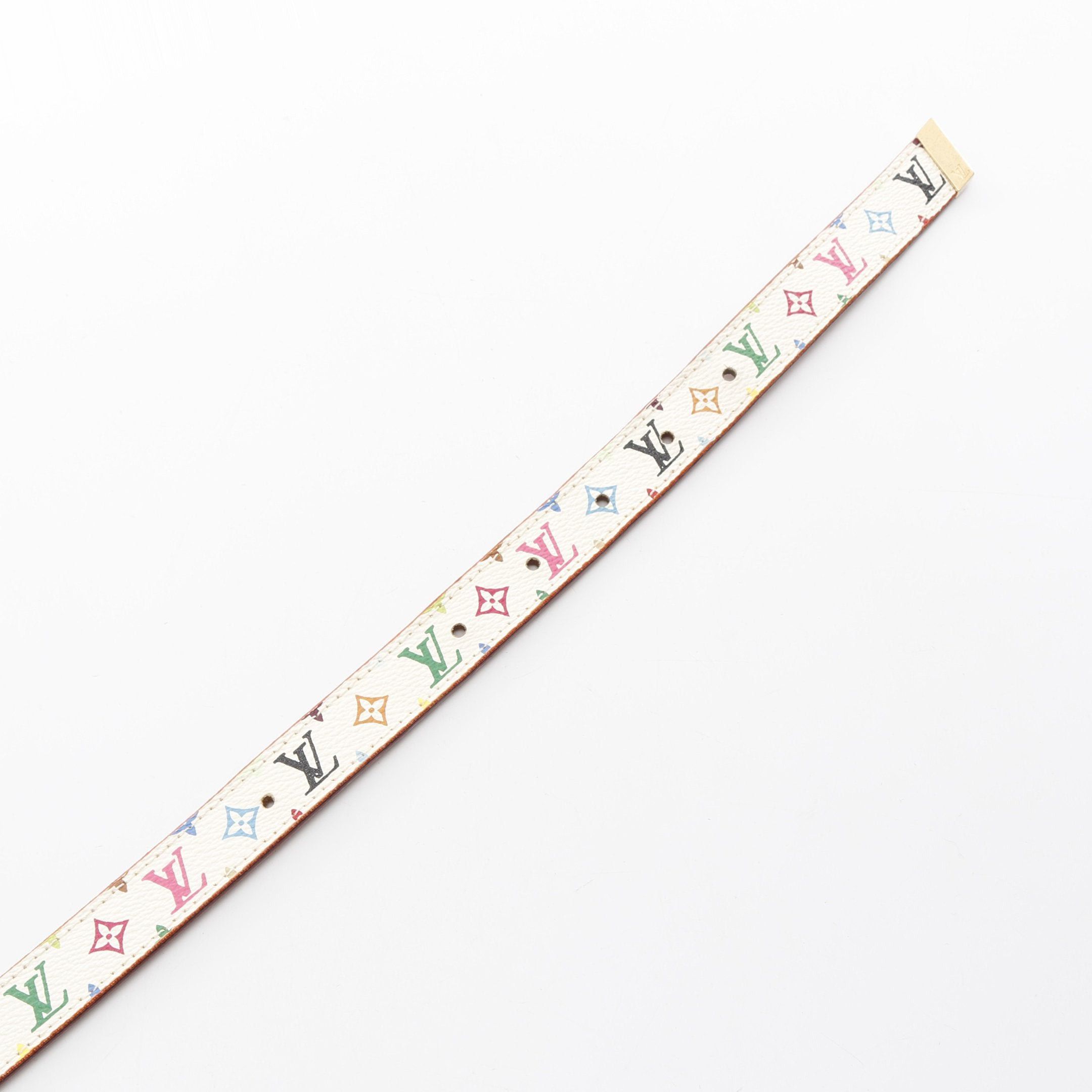 Louis Vuitton Louis Vuitton Ceinture Monogram Multicolor Bron Belt White Size ONE SIZE - 3 Thumbnail