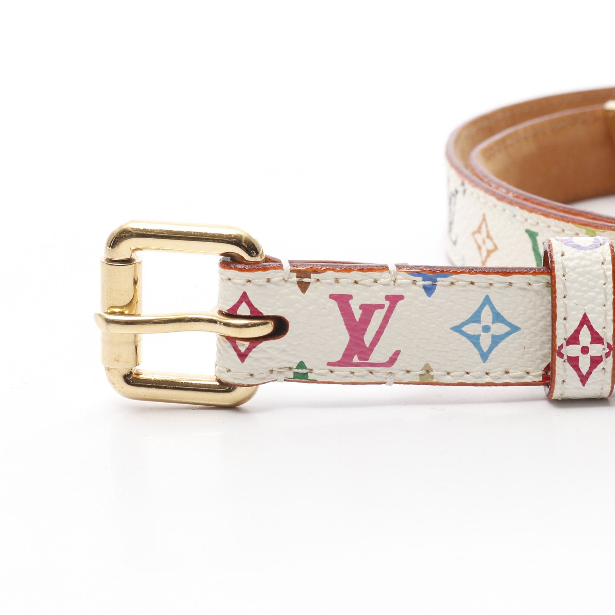 Louis Vuitton Louis Vuitton Ceinture Monogram Multicolor Bron Belt White Size ONE SIZE - 2 Thumbnail
