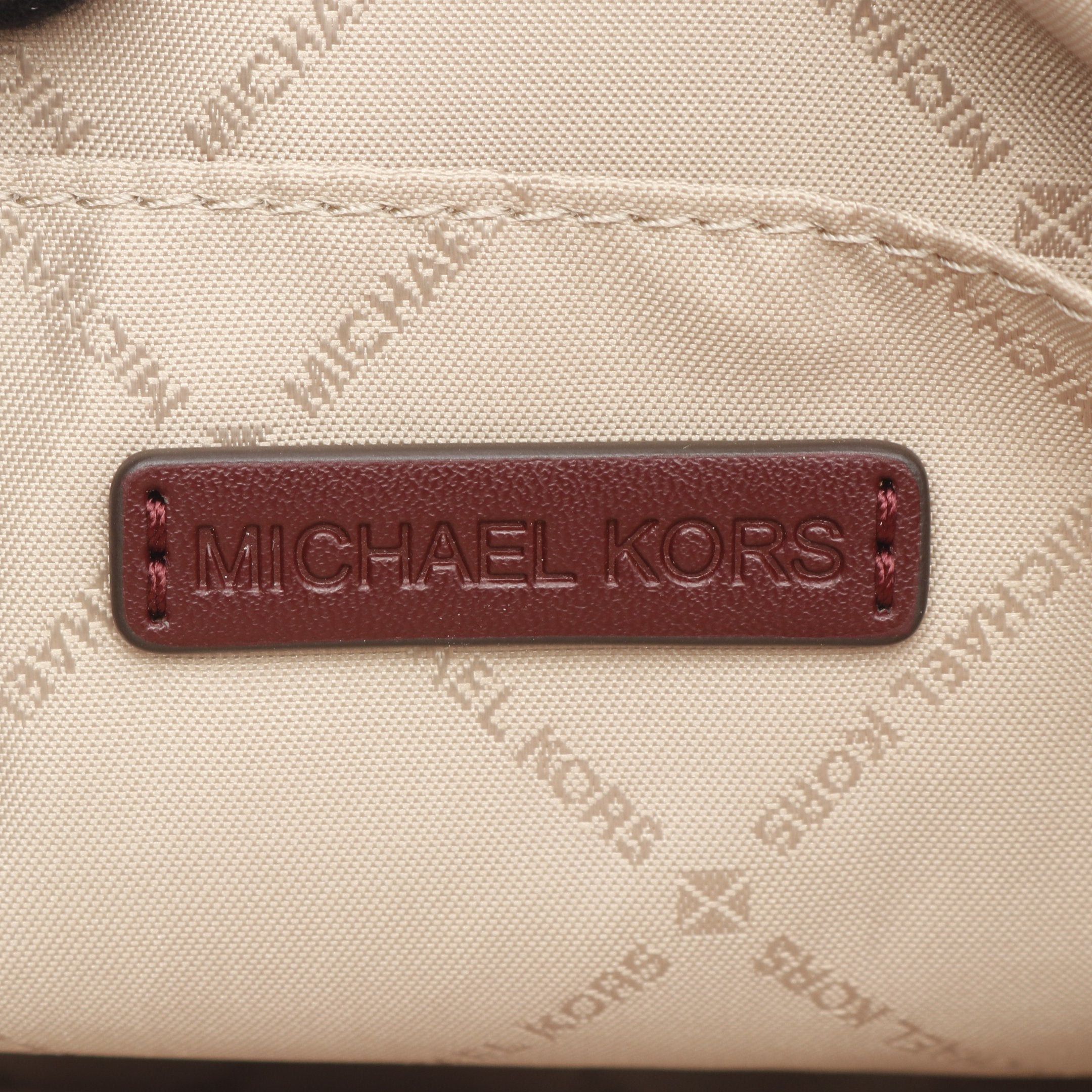 Michael Kors Michael Kors Jet Set Large Metallic Logo Jacquard Crossbody Bag Shoulder Canvas Leather Bordeaux Size ONE SIZE - 4 Thumbnail