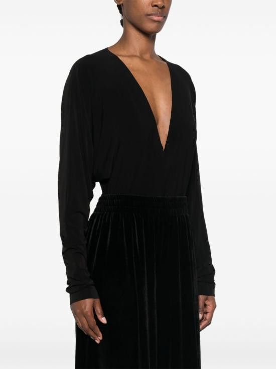 Norma Kamali NORMA KAMALI Women Bodysuit Tops KK424BPLG61 001 Black Size M / US 6-8 / IT 42-44 - 4 Thumbnail