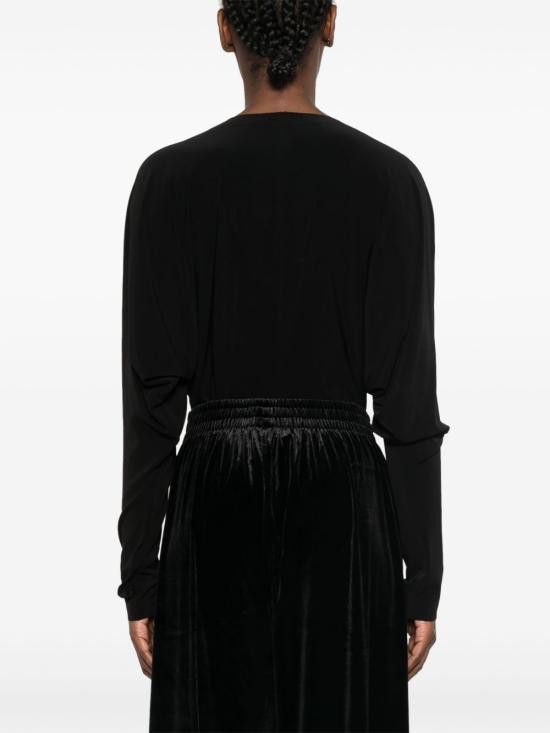 Norma Kamali NORMA KAMALI Women Bodysuit Tops KK424BPLG61 001 Black Size M / US 6-8 / IT 42-44 - 5 Thumbnail