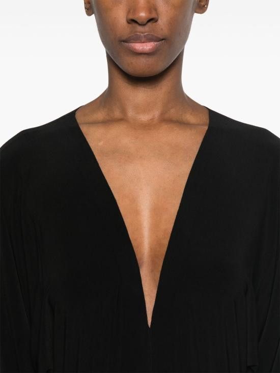 Norma Kamali NORMA KAMALI Women Bodysuit Tops KK424BPLG61 001 Black Size M / US 6-8 / IT 42-44 - 3 Thumbnail