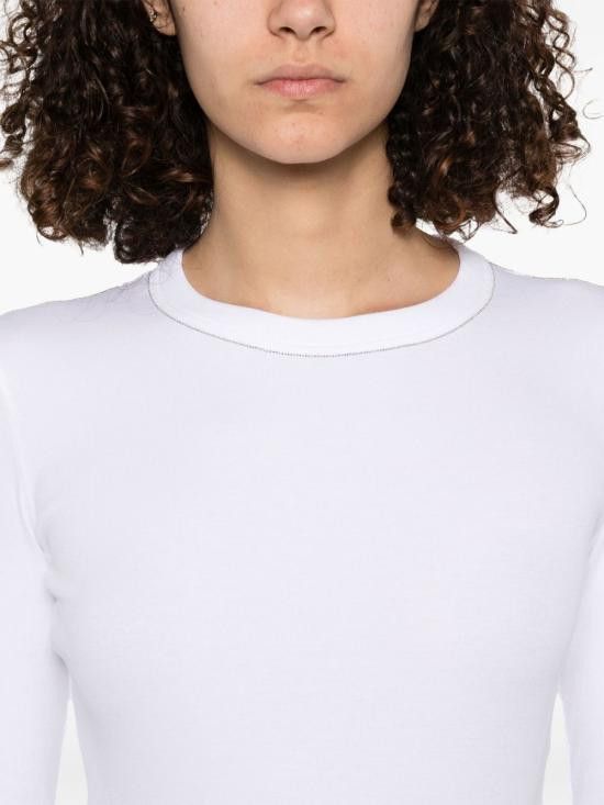 Fabiana Filippi FABIANA FILIPPI Women Sweater JED265F153 L18021 White Size M / US 6-8 / IT 42-44 - 2 Thumbnail