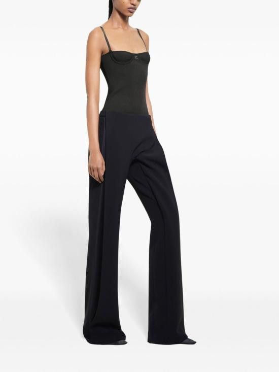 Courreges COURREGES Women Straight Pants 424CPA276PL0159 9999 Black Size 26" / US 2 / IT 38 - 2 Thumbnail