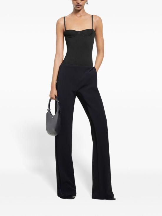Courreges COURREGES Women Straight Pants 424CPA276PL0159 9999 Black Size 26" / US 2 / IT 38 - 4 Thumbnail