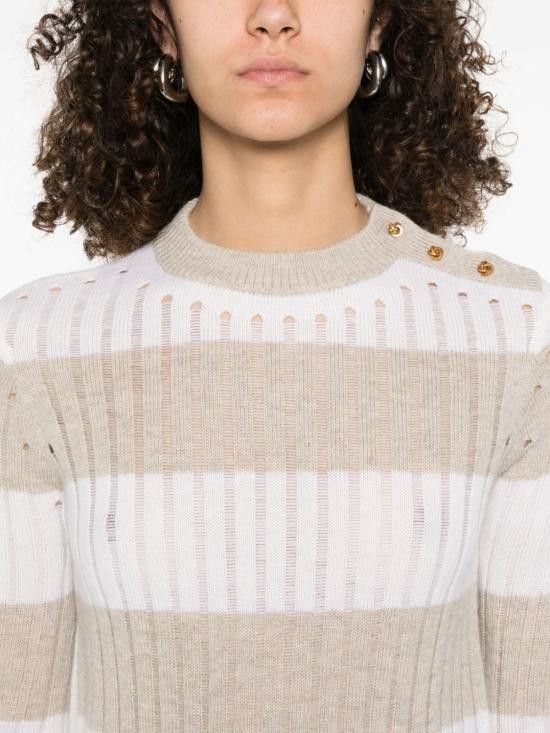Max Mara MAX MARA Women Sweater 11361111600 020 White Size L / US 10 / IT 46 - 4 Thumbnail