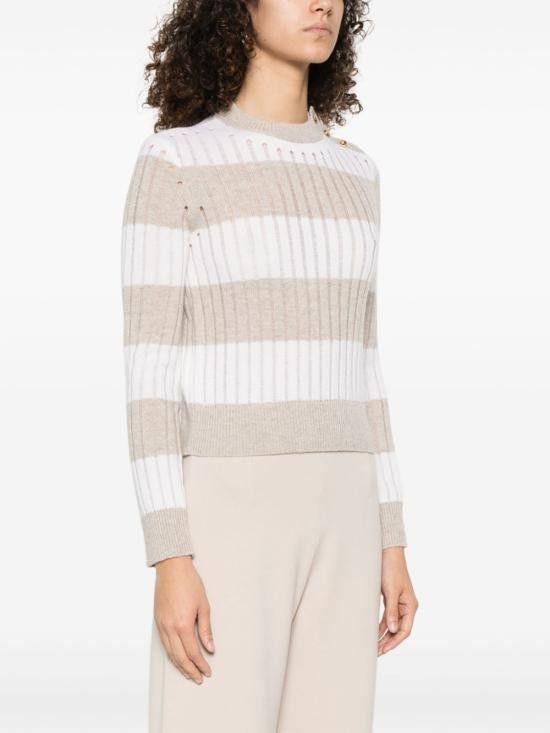 Max Mara MAX MARA Women Sweater 11361111600 020 White Size L / US 10 / IT 46 - 5 Thumbnail