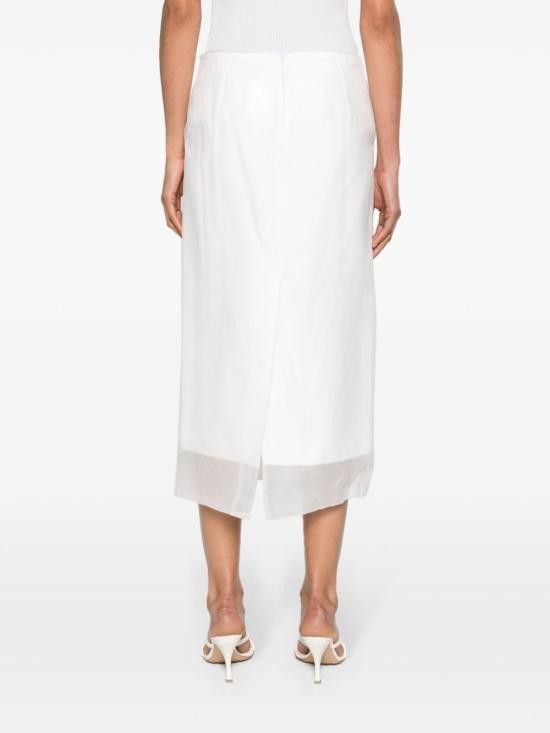 Sportmax SPORTMAX Women Mid Skirts 12101193600 001 White Size 26" / US 2 / IT 38 - 2 Thumbnail