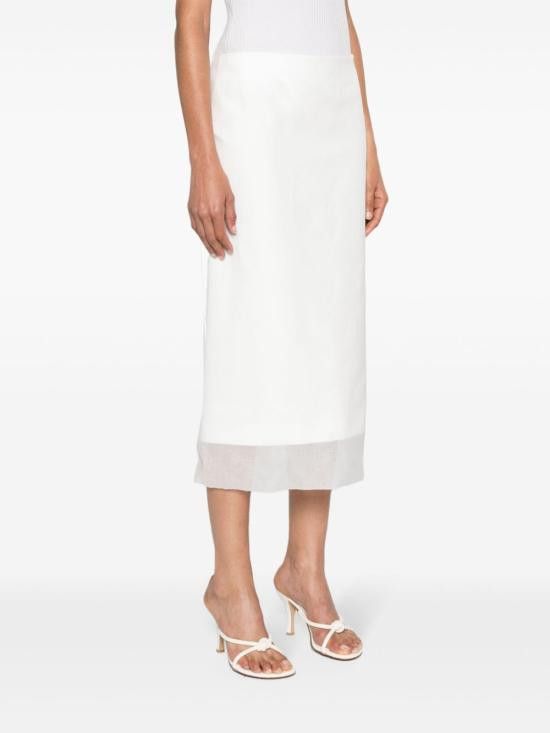 Sportmax SPORTMAX Women Mid Skirts 12101193600 001 White Size 27" / US 4 / IT 40 - 3 Thumbnail