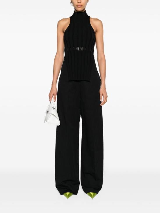 Sportmax SPORTMAX Women Straight Pants 12131023600 008 Black Size 26" / US 2 / IT 38 - 4 Thumbnail