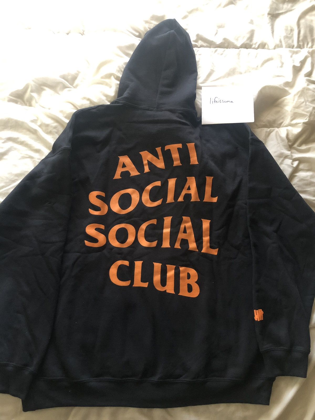 Anti Social Social Club Undefeated Black Assc X Paranoid Hoodie Complexcon Rare tags Undefeated Asap Rocky Yeezy Vlone Offwhite Fear Of God Nike Travis Scott Grailed