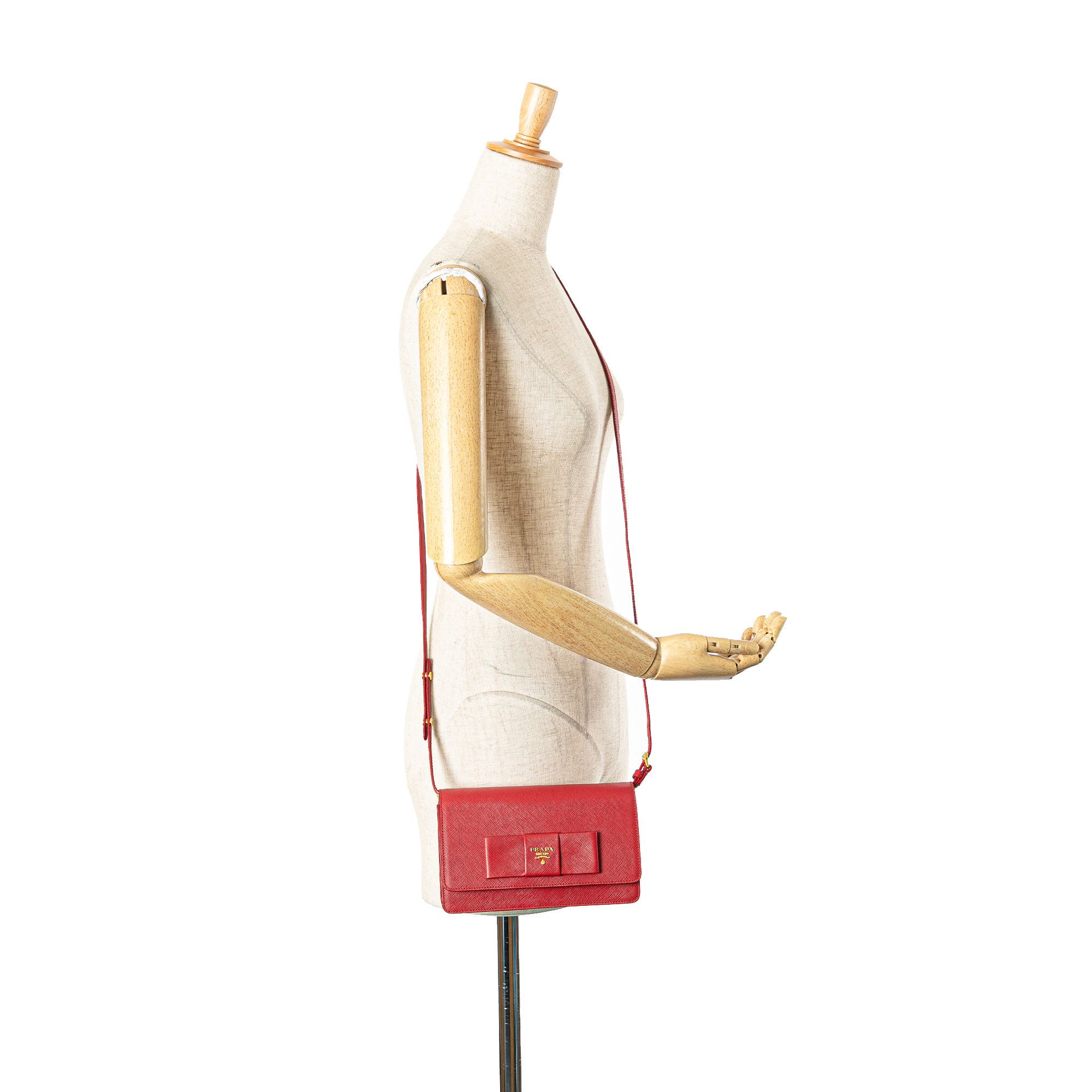 Prada Prada Saffiano Lux Bow Wallet On Strap Size ONE SIZE - 15 Thumbnail