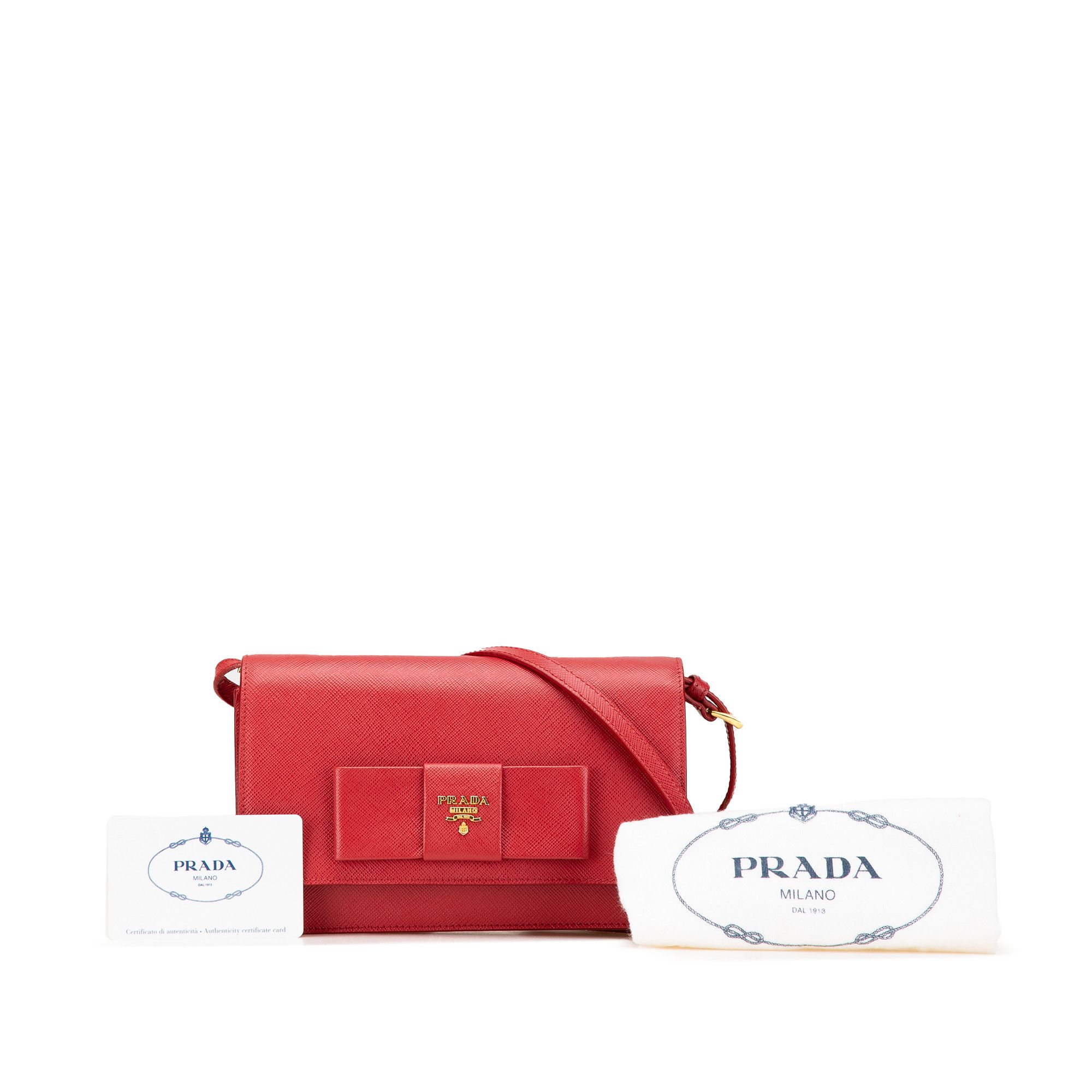 Prada Prada Saffiano Lux Bow Wallet On Strap Size ONE SIZE - 16 Thumbnail