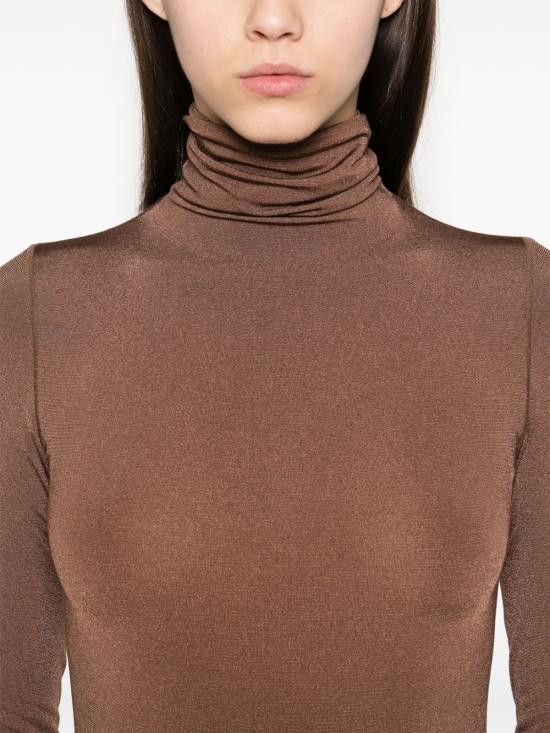 Wolford WOLFORD Women Bodysuit Tops 75083 4850 Brown Size M / US 6-8 / IT 42-44 - 5 Thumbnail