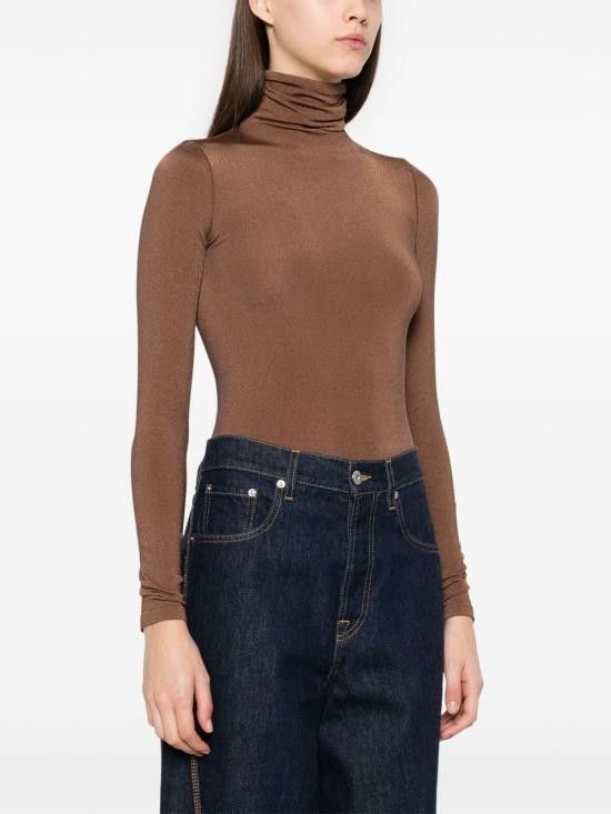 Wolford WOLFORD Women Bodysuit Tops 75083 4850 Brown Size M / US 6-8 / IT 42-44 - 3 Thumbnail