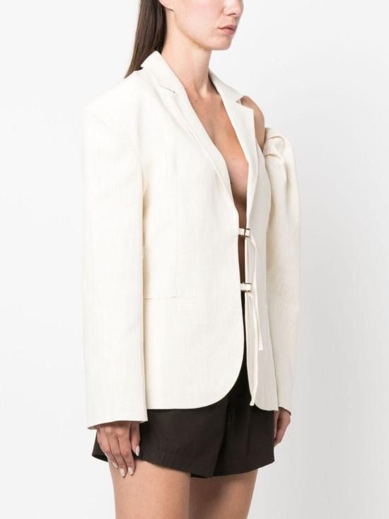 Jacquemus JACQUEMUS Women Jackets 233JA040 1069OFFWHITE White Size XS / US 0-2 / IT 36-38 - 3 Thumbnail