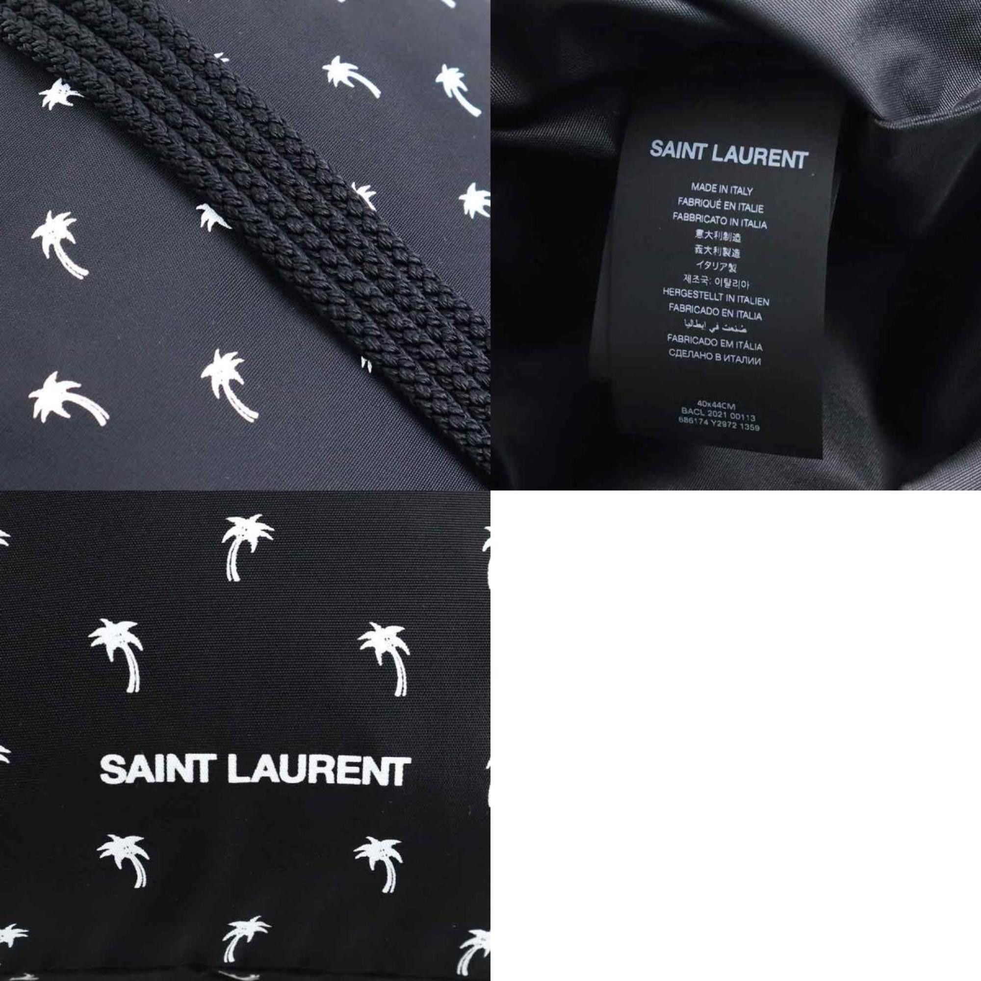 Saint Laurent Paris Saint Laurent Backpack Knapsack Nylon Black x White Men Women h31162g Size ONE SIZE - 5 Thumbnail