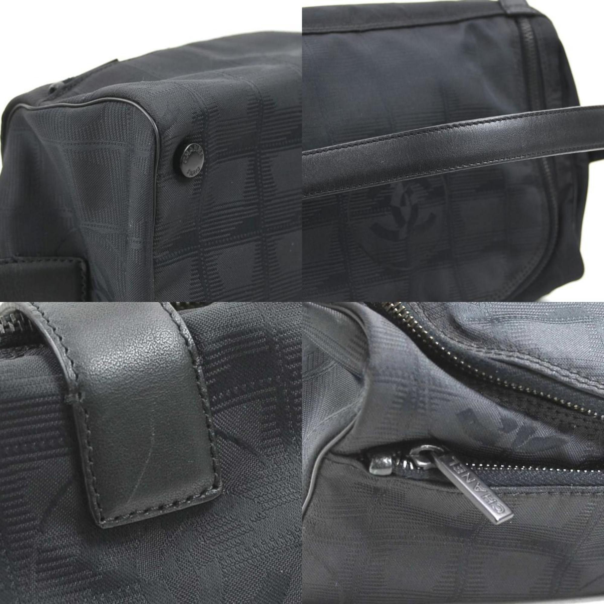 Chanel CHANEL Handbag Vanity Bag New Travel Line Nylon Jacquard Black Women's e60412g Size ONE SIZE - 4 Thumbnail