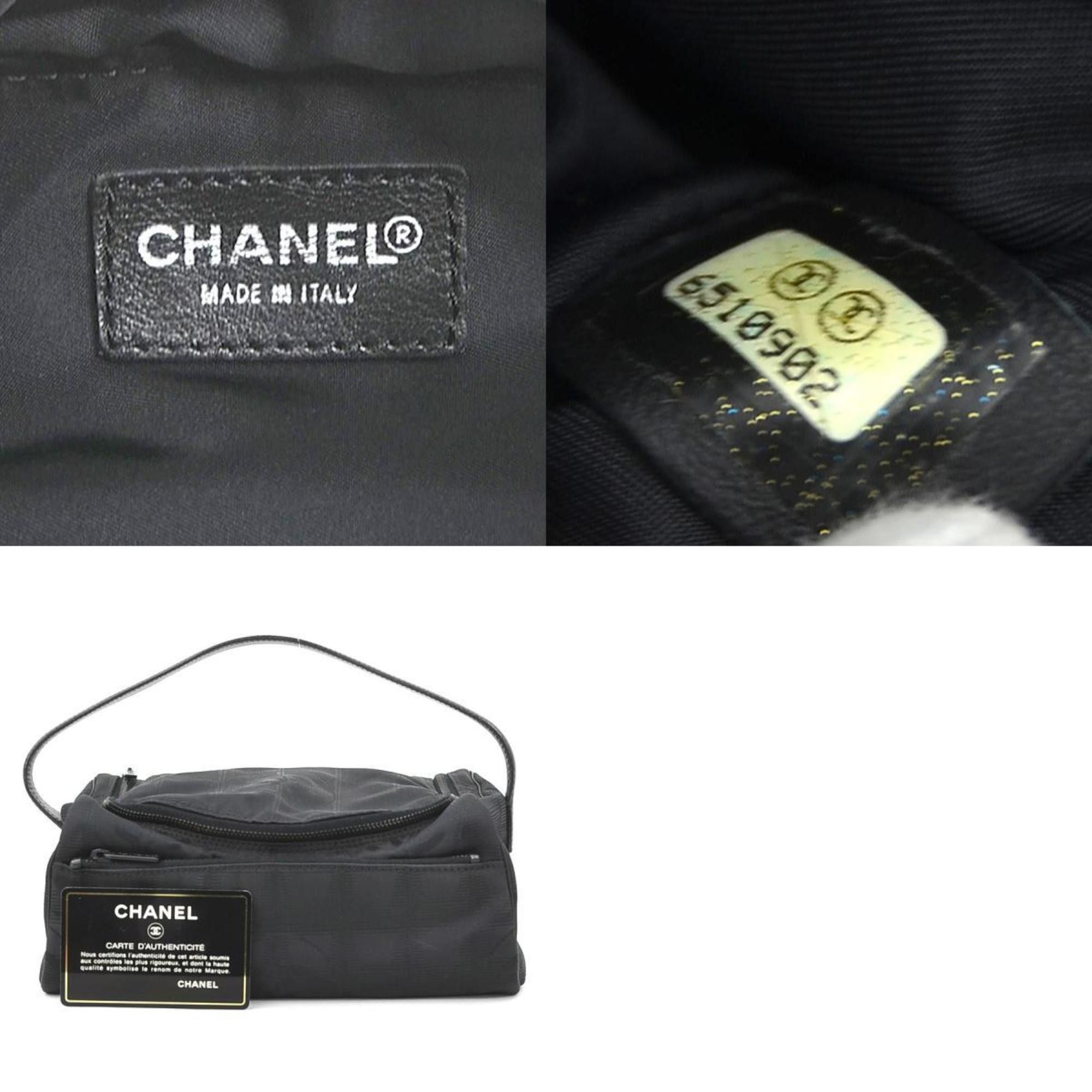 Chanel CHANEL Handbag Vanity Bag New Travel Line Nylon Jacquard Black Women's e60412g Size ONE SIZE - 5 Thumbnail