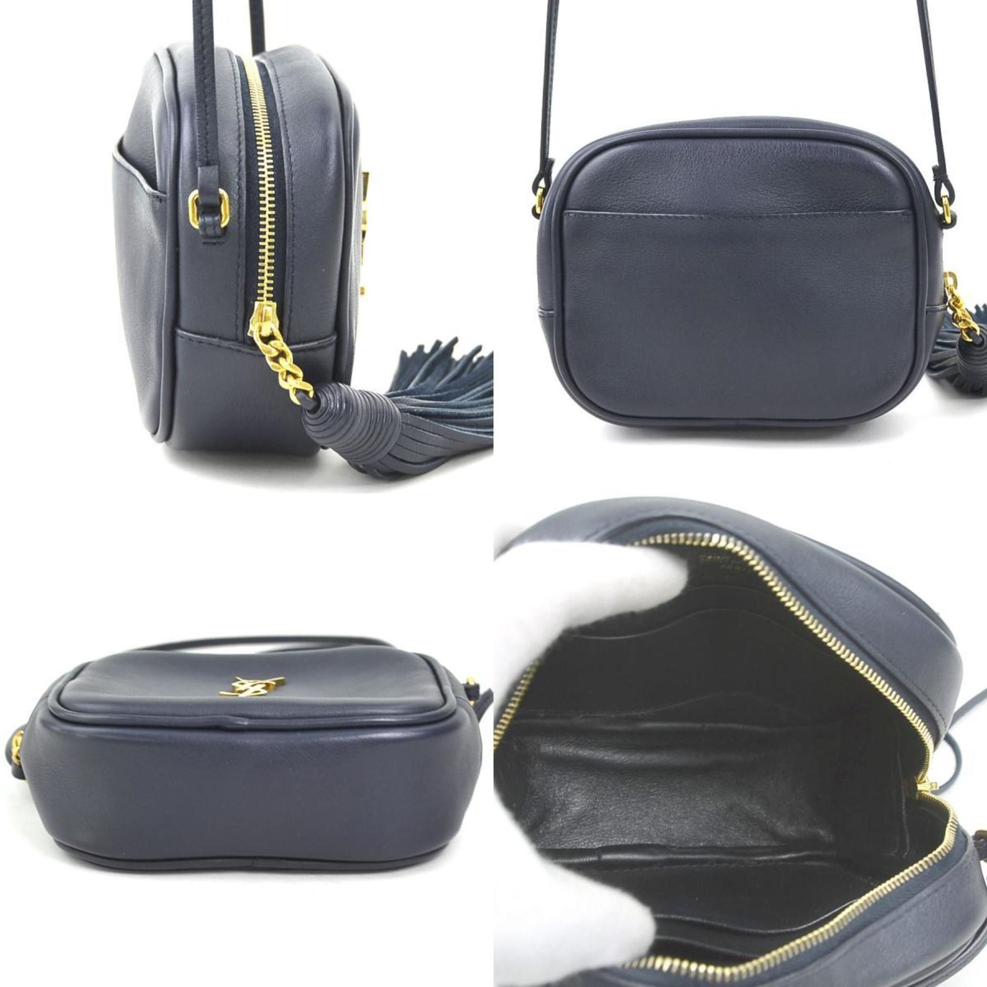 Saint Laurent Paris Saint Laurent shoulder bag, leather, navy, gold, women's, 425317, 90131g Size ONE SIZE - 2 Thumbnail