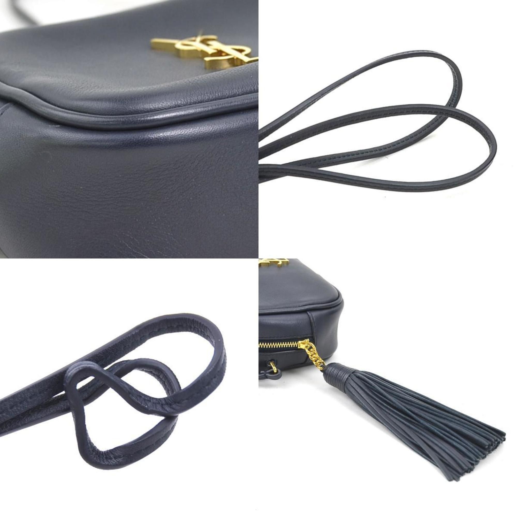 Saint Laurent Paris Saint Laurent shoulder bag, leather, navy, gold, women's, 425317, 90131g Size ONE SIZE - 3 Thumbnail