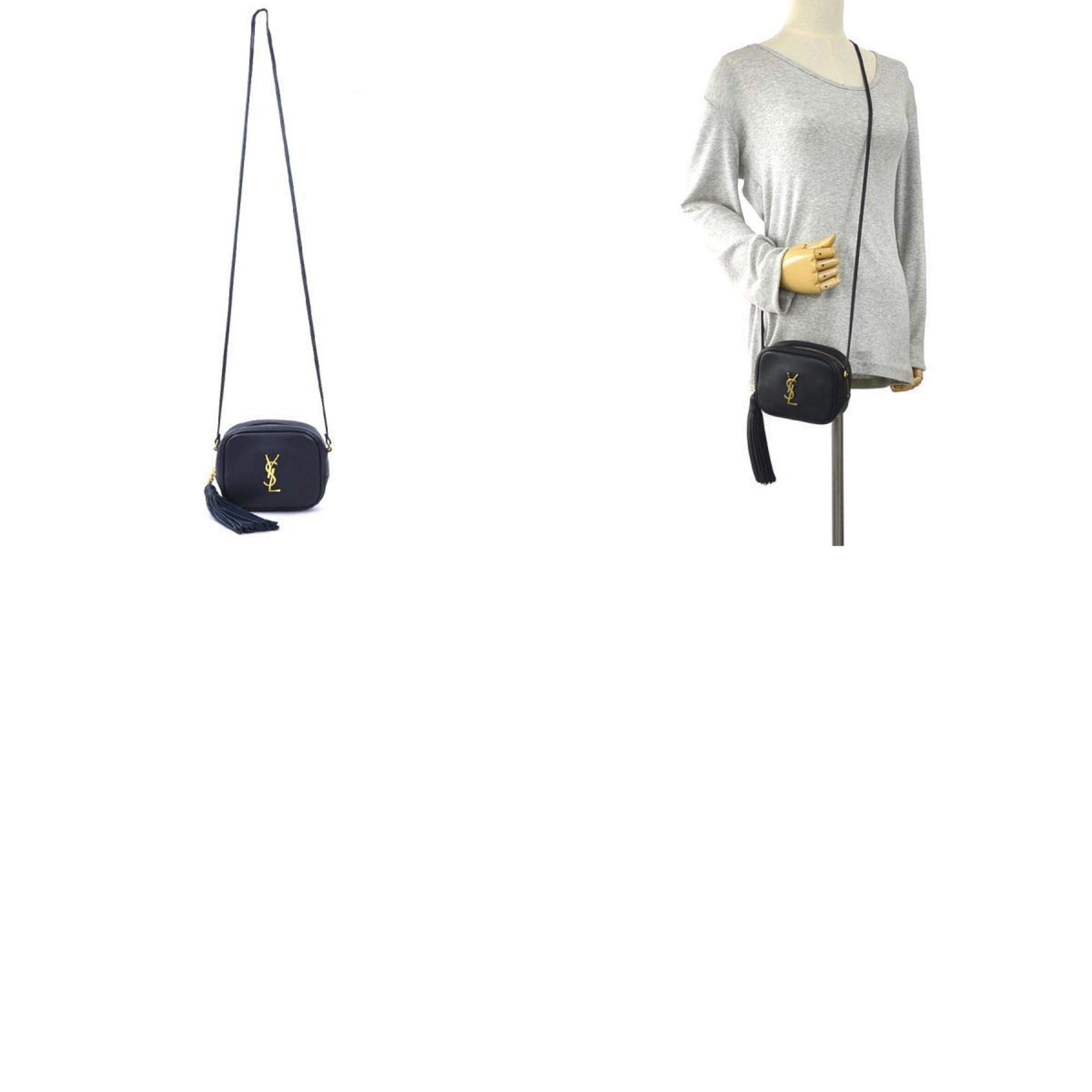 Saint Laurent Paris Saint Laurent shoulder bag, leather, navy, gold, women's, 425317, 90131g Size ONE SIZE - 5 Thumbnail