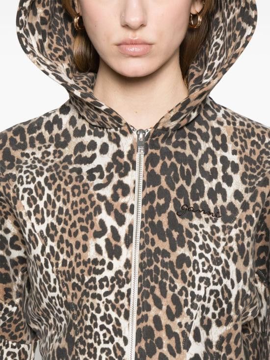 Ganni GANNI Women Hoodies T4176 943 Brown Size L / US 10 / IT 46 - 5 Thumbnail