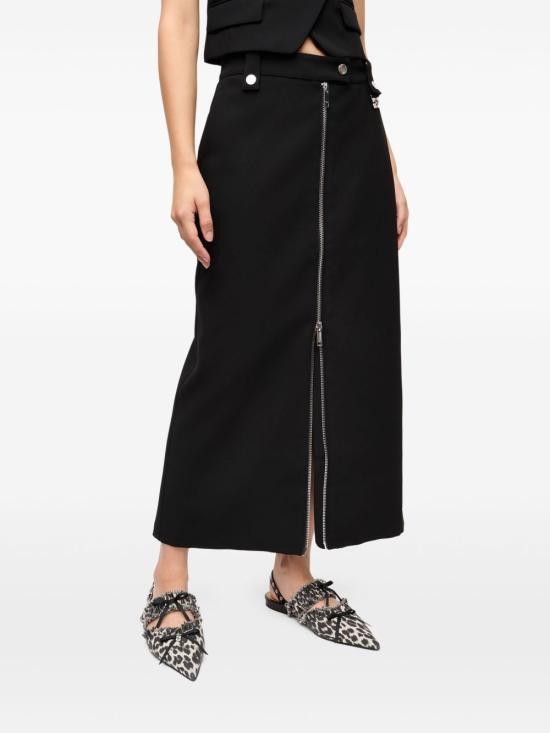 Ganni GANNI Women Mid Skirts W0240 099 Black Size 27" / US 4 / IT 40 - 6 Thumbnail