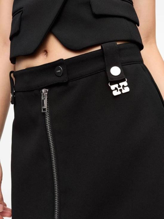 Ganni GANNI Women Mid Skirts W0240 099 Black Size 27" / US 4 / IT 40 - 2 Thumbnail