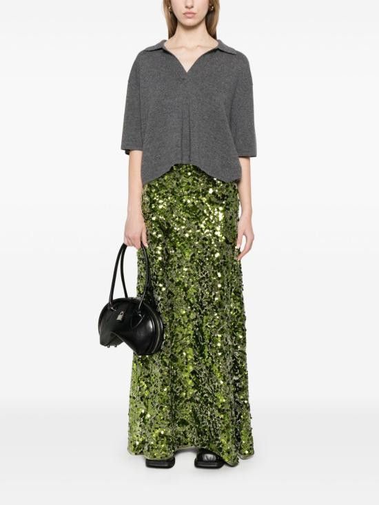 Ganni GANNI Women Mid Skirts T4169 272 Green Size 25" / US 0 / IT 36 - 4 Thumbnail