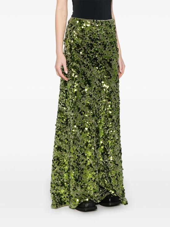 Ganni GANNI Women Mid Skirts T4169 272 Green Size 25" / US 0 / IT 36 - 3 Thumbnail