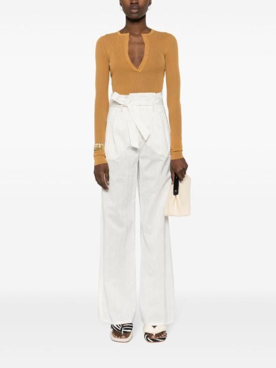 Max Mara MAX MARA Women Straight Pants 11131082600 001 White Size 28" / US 6 / IT 42 - 5 Thumbnail