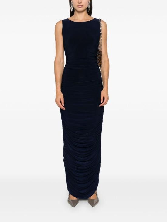 Norma Kamali NORMA KAMALI Women Long Skirts KK2243PLE74 951 Blue Size S / US 4 / IT 40 - 2 Thumbnail
