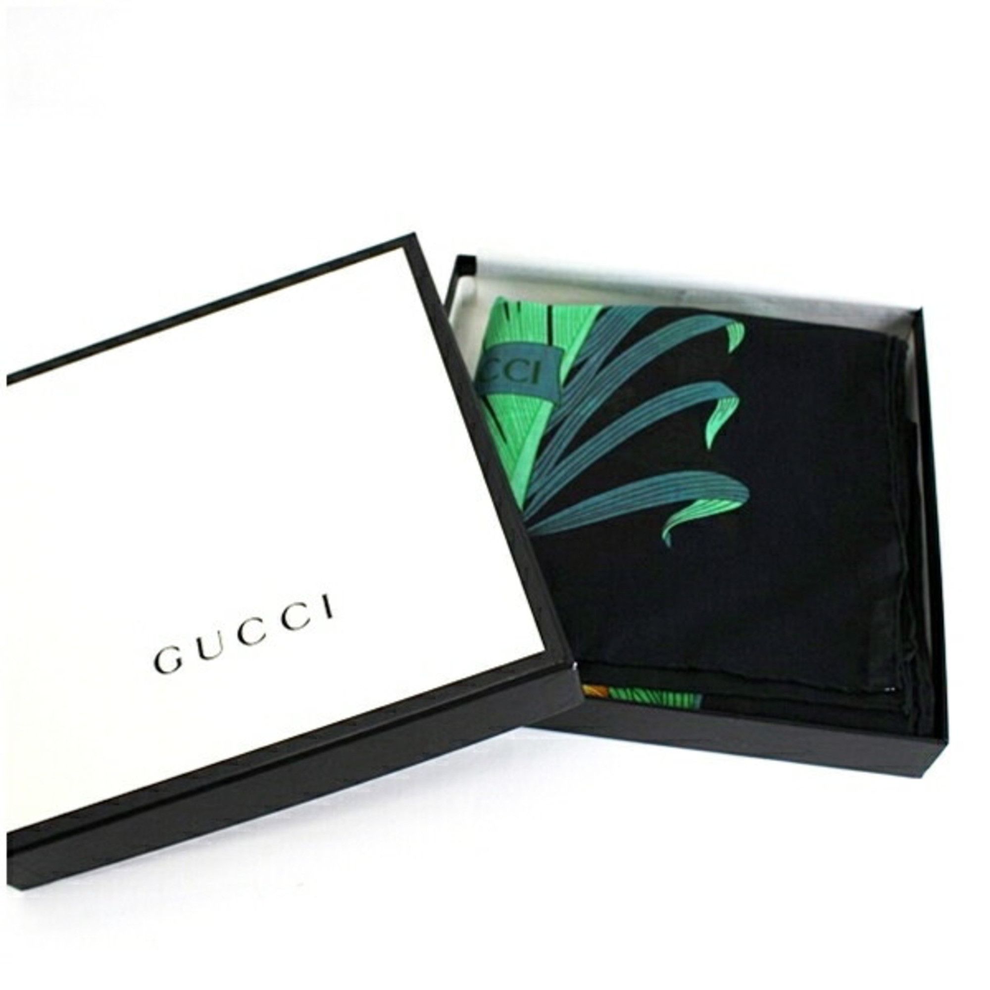 Gucci Gucci Large Cotton Scarf Black x Multicolor Elephant GUCCI Women's Size ONE SIZE - 6 Thumbnail