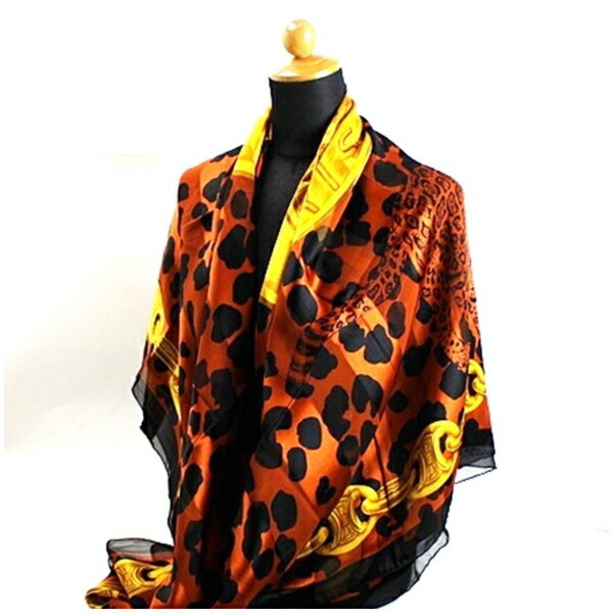 Celine Celine Large Scarf Brown x Black Animal CELINE Women's Size ONE SIZE - 5 Thumbnail